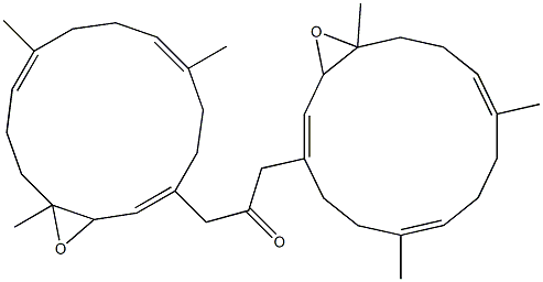 [(1E,7E,11E)-3,4-Epoxy-4,8,12-trimethyl-1,7,11-cyclotetradecatrien-1-yl](methyl) ketone Struktur