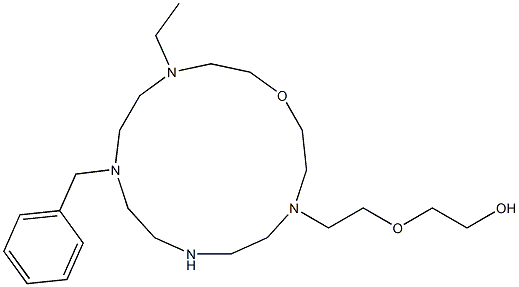 2-[2-[13-Ethyl-10-benzyl-1-oxa-4,7,10,13-tetraazacyclopentadecan-4-yl]ethoxy]ethanol Struktur