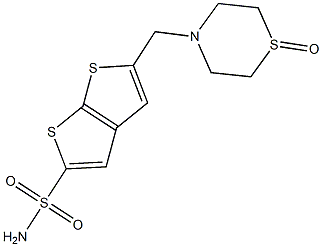 5-[[(Thiomorpholine 1-oxide)-4-yl]methyl]thieno[2,3-b]thiophene-2-sulfonamide Struktur