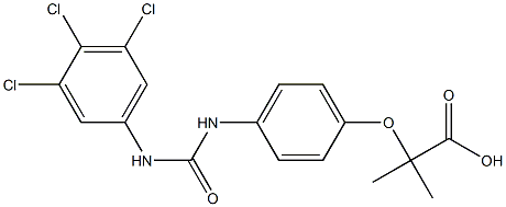 2-[4-[3-(3,4,5-Trichlorophenyl)ureido]phenoxy]-2-methylpropionic acid Struktur