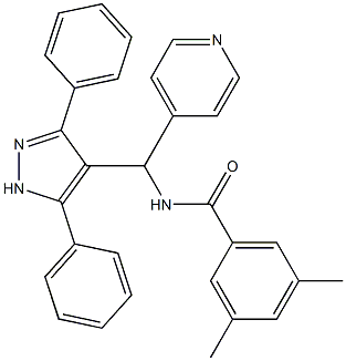 N-[(4-Pyridinyl)(3,5-diphenyl-1H-pyrazol-4-yl)methyl]-3,5-dimethylbenzamide Struktur