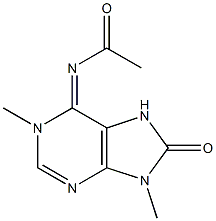 6-Acetylimino-1,9-dimethyl-6,7-dihydro-1H-purin-8(9H)-one Struktur