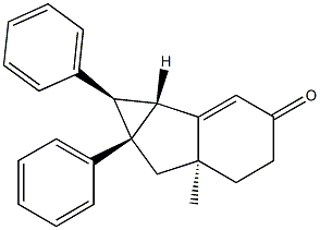 (1R,1aR,5aS,6aS)-1a,4,5,5a,6,6a-Hexahydro-5a-methyl-1,6a-diphenylcycloprop[a]inden-3(1H)-one Struktur