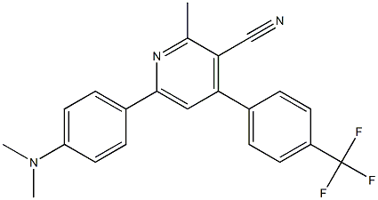 2-Methyl-4-(4-trifluoromethylphenyl)-6-(4-dimethylaminophenyl)pyridine-3-carbonitrile Struktur