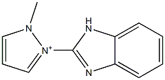 1-Methyl-2-(1H-benzimidazol-2-yl)-1H-pyrazol-2-ium Struktur