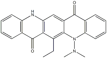 5-(Dimethylamino)-6-ethyl-5,12-dihydroquino[2,3-b]acridine-7,14-dione Struktur