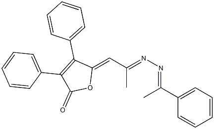 5-[2-[2-(1-Phenylethylidene)hydrazono]propylidene]-3,4-diphenylfuran-2(5H)-one Struktur