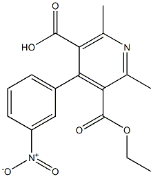 2,6-Dimethyl-4-(3-nitrophenyl)pyridine-3,5-dicarboxylic acid 3-ethyl ester Struktur