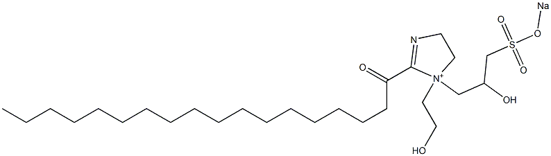 1-(2-Hydroxyethyl)-1-[2-hydroxy-3-(sodiooxysulfonyl)propyl]-2-stearoyl-2-imidazoline-1-ium Struktur