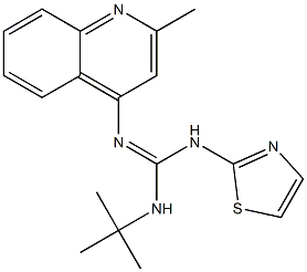 1-tert-Butyl-2-(2-methyl-4-quinolyl)-3-(thiazol-2-yl)guanidine Struktur