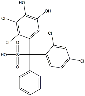 (2,4-Dichlorophenyl)(2,3-dichloro-4,5-dihydroxyphenyl)phenylmethanesulfonic acid Struktur