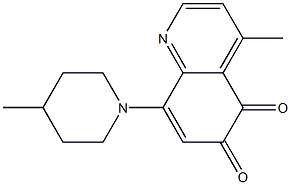 4-Methyl-8-(4-methylpiperidino)quinoline-5,6-dione Struktur