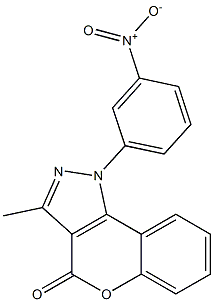 1-(3-Nitrophenyl)-3-methyl[1]benzopyrano[4,3-c]pyrazol-4(1H)-one Struktur