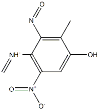 (2-Nitroso-6-nitro-4-hydroxy-3-methylphenyl)(methylene)aminium Struktur