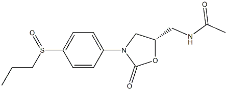 (5S)-5-Acetylaminomethyl-3-(4-propylsulfinylphenyl)oxazolidin-2-one Struktur