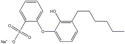 2'-Hydroxy-3'-hexyl[oxybisbenzene]-2-sulfonic acid sodium salt Struktur