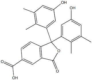 1,3-Dihydro-1,1-bis(5-hydroxy-2,3-dimethylphenyl)-3-oxoisobenzofuran-5-carboxylic acid Struktur