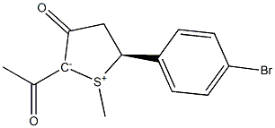 (5S)-2-Acetyl-5-(p-bromophenyl)-1-methyl-3-oxo-2,3,4,5-tetrahydrothiophen-1-ium-2-ide Struktur