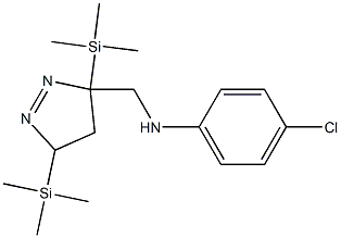 N-[(3,5-Di(trimethylsilyl)-1-pyrazolin-3-yl)methyl]-4-chlorobenzenamine Struktur