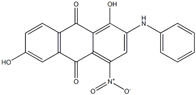 2-Anilino-1,6-dihydroxy-4-nitroanthraquinone Struktur