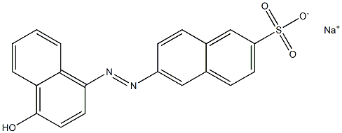 6-[(4-Hydroxy-1-naphthalenyl)azo]naphthalene-2-sulfonic acid sodium salt Struktur