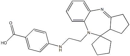 4-[[2-[[1,2,3,9,10,10a-Hexahydrospiro[benzo[b]cyclopenta[e][1,4]diazepine-10,1'-cyclopentan]]-9-yl]ethyl]amino]benzoic acid Struktur