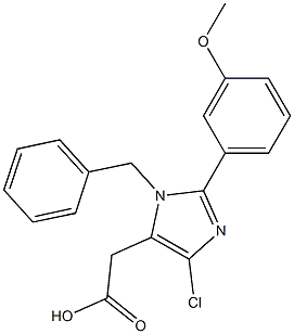 1-Benzyl-4-chloro-2-(3-methoxyphenyl)-1H-imidazole-5-acetic acid Struktur