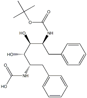 [(2S,3S,4S,5S)-1,6-Diphenyl-3,4-dihydroxyhexane-2,5-diyl]bis(carbamic acid tert-butyl) ester Struktur