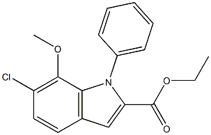 6-Chloro-7-methoxy-1-phenyl-1H-indole-2-carboxylic acid ethyl ester Struktur