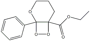 1-Phenyl-2,7,8-trioxabicyclo[4.2.0]octane-6-carboxylic acid ethyl ester Struktur