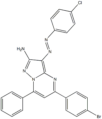 2-Amino-3-(4-chlorophenylazo)-5-(4-bromophenyl)-7-phenylpyrazolo[1,5-a]pyrimidine Struktur