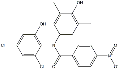 N-(2,4-Dichloro-6-hydroxyphenyl)-N-(4-hydroxy-3,5-dimethylphenyl)-4-nitrobenzamide Struktur