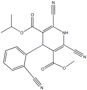 4-(2-Cyanophenyl)-2-cyano-6-cyano-1,4-dihydropyridine-3,5-dicarboxylic acid 3-methyl 5-isopropyl ester Struktur