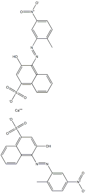 Bis[1-[(2-methyl-5-nitrophenyl)azo]-2-hydroxy-4-naphthalenesulfonic acid]calcium salt Structure