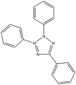 2,3,5-Triphenyl-1,3,4-triaza-2-azonia-1,4-cyclopentadiene Struktur