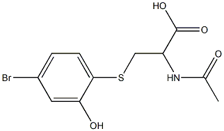 2-Acetylamino-3-(4-bromo-2-hydroxyphenylthio)propionic acid Struktur