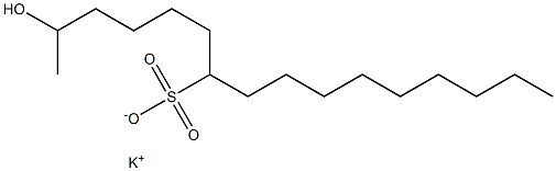 2-Hydroxyhexadecane-7-sulfonic acid potassium salt Struktur