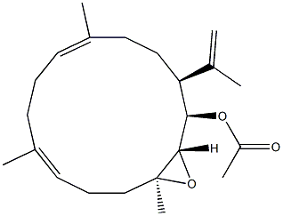 (1R,2S,3S,6E,10E,14S)-2,3-Epoxy-14-(1-methylethenyl)-3,7,11-trimethylcyclotetradeca-6,10-dien-1-ol acetate Struktur