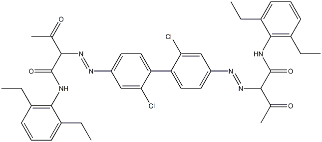 4,4'-Bis[[1-(2,6-diethylphenylamino)-1,3-dioxobutan-2-yl]azo]-2,2'-dichloro-1,1'-biphenyl Struktur