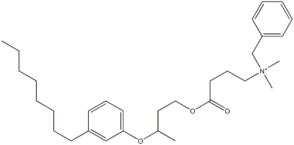 N,N-Dimethyl-N-benzyl-N-[3-[[3-(3-octylphenyloxy)butyl]oxycarbonyl]propyl]aminium Struktur