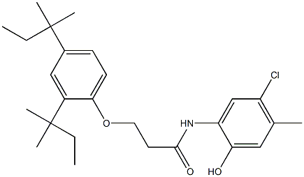 2-[3-(2,4-Di-tert-amylphenoxy)propanoylamino]-4-chloro-5-methylphenol Struktur