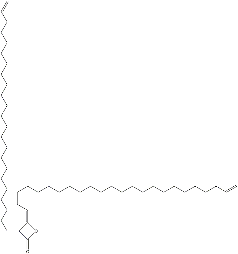 3-(22-Tricosenyl)-4-(23-tetracosen-1-ylidene)oxetan-2-one Struktur