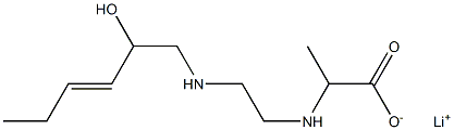 2-[N-[2-[N-(2-Hydroxy-3-hexenyl)amino]ethyl]amino]propionic acid lithium salt Struktur