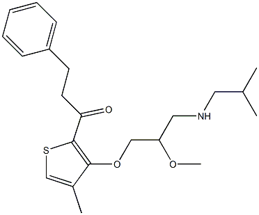 1-[3-[2-Methoxy-3-[(2-methylpropyl)amino]propoxy]-4-methyl-2-thienyl]-3-phenyl-1-propanone Struktur