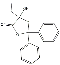 3-Hydroxy-3-ethyl-5,5-diphenyl-4,5-dihydrofuran-2(3H)-one Struktur