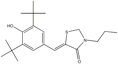 Dihydro-3-propyl-5-(4-hydroxy-3,5-di-tert-butylbenzylidene)thiazol-4(5H)-one Struktur