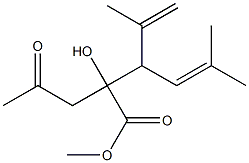 2-Hydroxy-5-methyl-3-(1-methylethenyl)-2-(2-oxopropyl)-4-hexenoic acid methyl ester Struktur