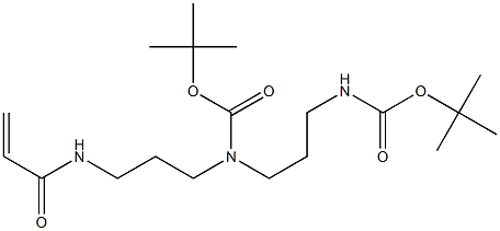 N-[3-[[3-[(tert-Butyloxy)carbonylamino]propyl][(tert-butyloxy)carbonyl]amino]propyl]propenamide Struktur