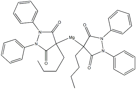 Bis(4-butyl-3,5-dioxo-1,2-diphenylpyrazolidin-4-yl)magnesium Struktur