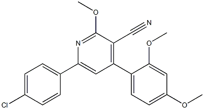 4-(2,4-Dimethoxyphenyl)-6-(4-chlorophenyl)-2-methoxypyridine-3-carbonitrile Struktur